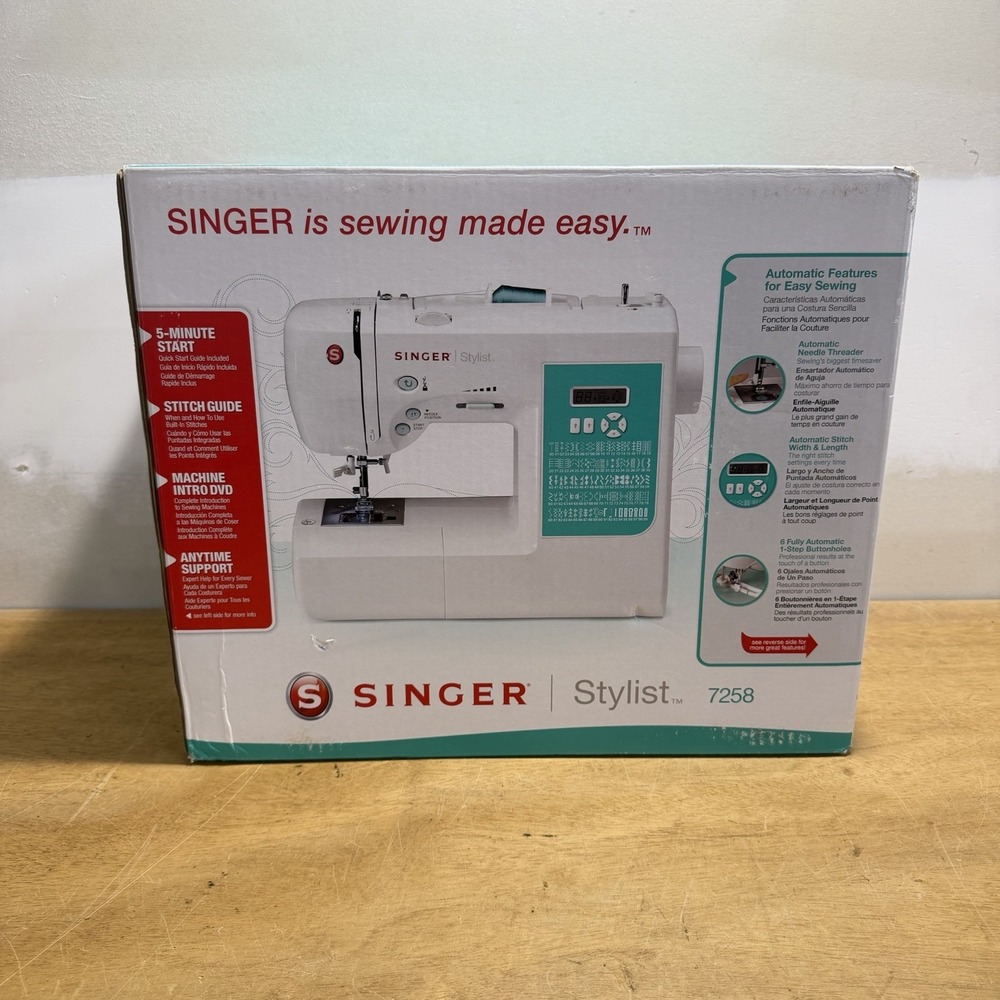 Singer Stylist 7258 Electric Sewing Machine Portable Quilting Embroidery NEW